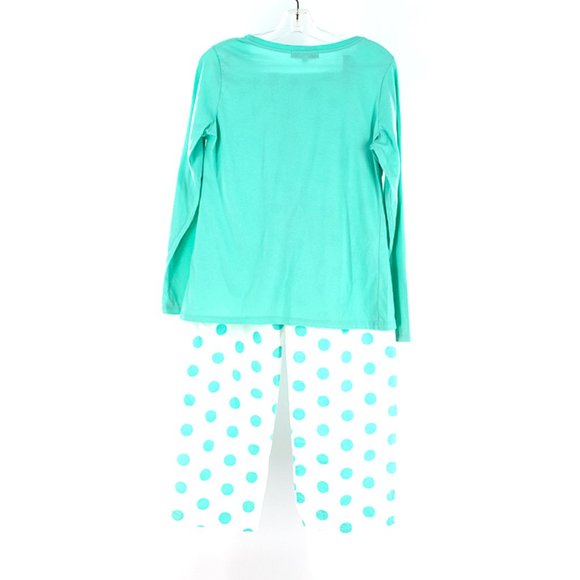 Ladies Breakfast in Bed Mint Green Polka Dot PJ"S - Picture 3 of 7